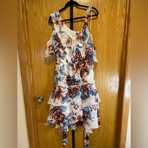 Lane Bryant off the shoulder midi ruffle dress